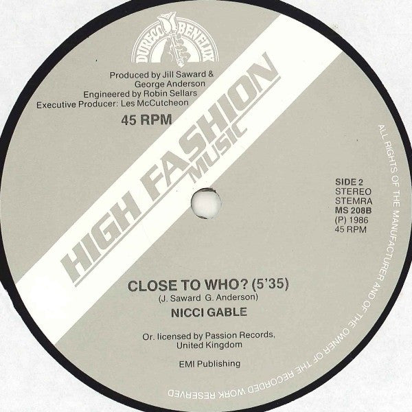 Nicci Gable : Can't Get Close To You (12")