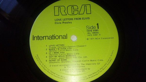 Elvis Presley : Love Letters From Elvis (LP, Comp)