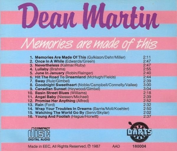 Dean Martin : Memories Are Made Of This (CD, Comp)
