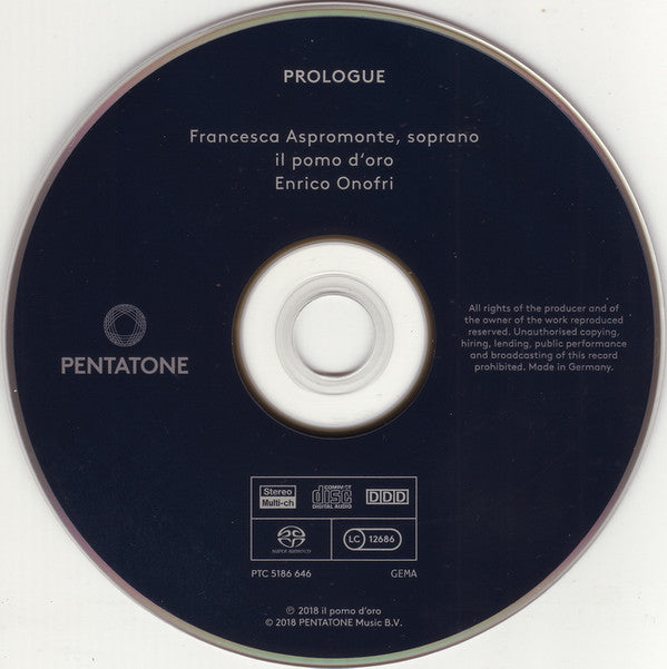 Francesca Aspromonte, Il Pomo d'Oro, Enrico Onofri, Claudio Monteverdi / Giulio Caccini / Francesco Cavalli / Stefano Landi (2) / Luigi Rossi / Antonio Cesti / Alessandro Stradella / Alessandro Scarlatti : Prologue (SACD, Hybrid, Multichannel, Album + Box)