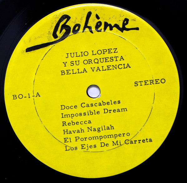 Julio Lopez Y Su Orquesta Bella Valencia : Caribbean Sea (LP, Album, Yel)