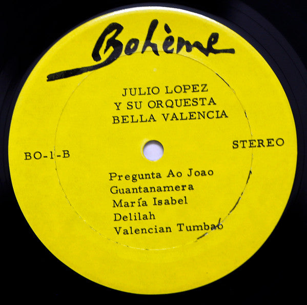 Julio Lopez Y Su Orquesta Bella Valencia : Caribbean Sea (LP, Album, Yel)