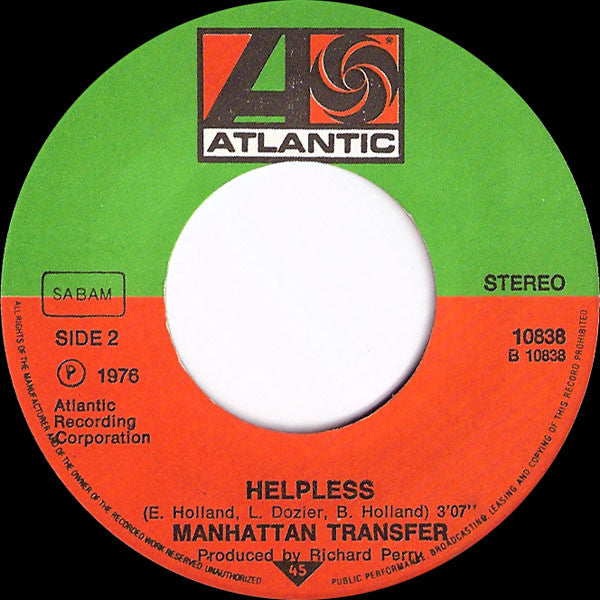 The Manhattan Transfer : Chanson D'Amour  (7", Single)
