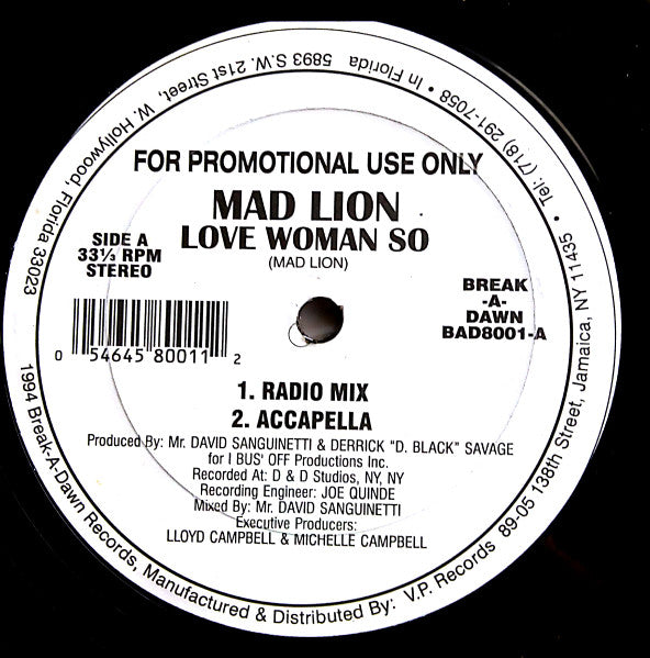 Mad Lion : Love Woman So  (12", Promo)