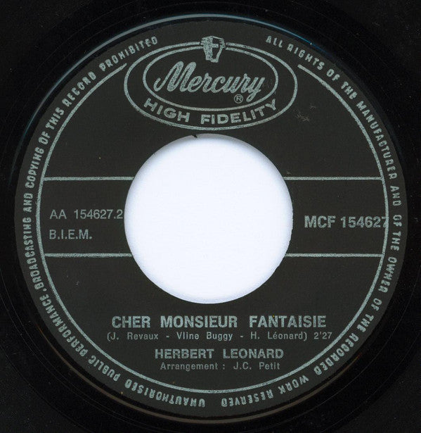 Herbert Léonard : Pour Être Sincère / Cher Monsieur Fantaisie (7", Single)