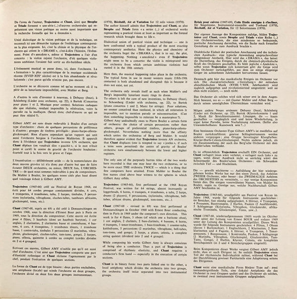 Orchestre National De L'ORTF, Gilbert Amy, Gérard Jarry : Chant / Trajectoires Pour Violon & Orchestre (LP, Gat)