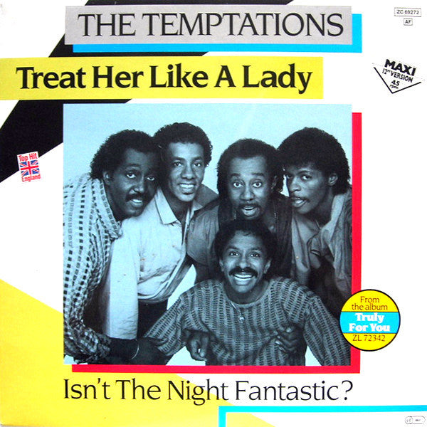 The Temptations : Treat Her Like A Lady (12", Maxi, Whi)