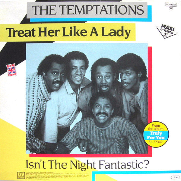 The Temptations : Treat Her Like A Lady (12", Maxi, Whi)