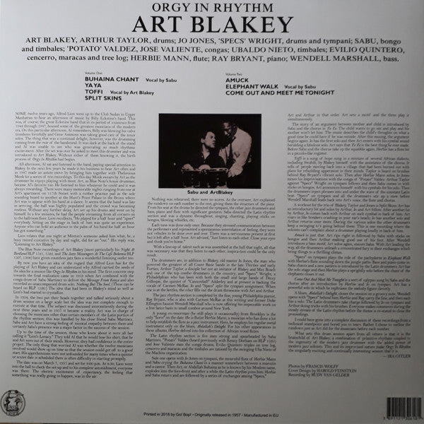 Art Blakey : Orgy In Rhythm - Volume One (LP, RE)