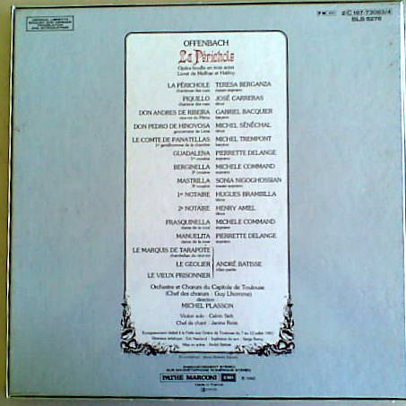 Jacques Offenbach, Teresa Berganza, José Carreras, Gabriel Bacquier, Orchestre National Du Capitole De Toulouse Et Chœur Du Capitole De Toulouse, Michel Plasson : La Périchole (2xLP, Album + Box)