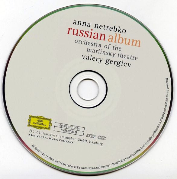Anna Netrebko, Orchestra Of The Mariinsky Theatre, Valery Gergiev : Russian Album (CD, Album)