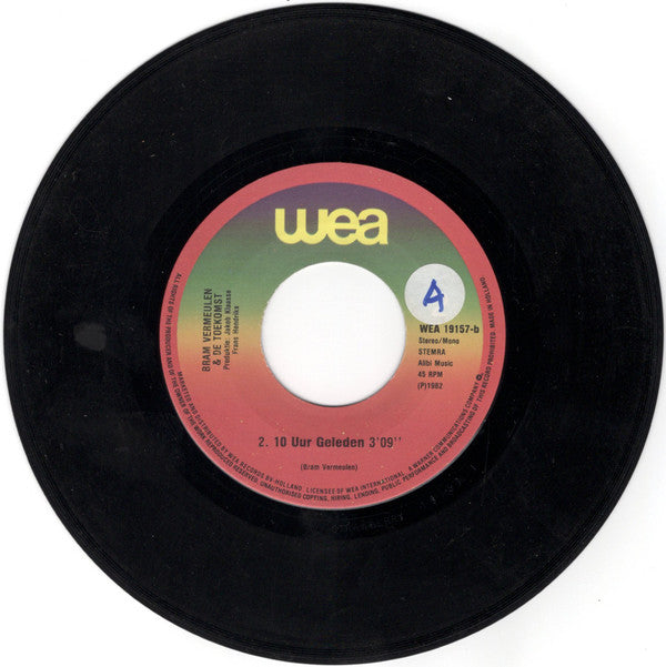 Bram Vermeulen En De Toekomst : 10 Uur Geleden (7", Single)