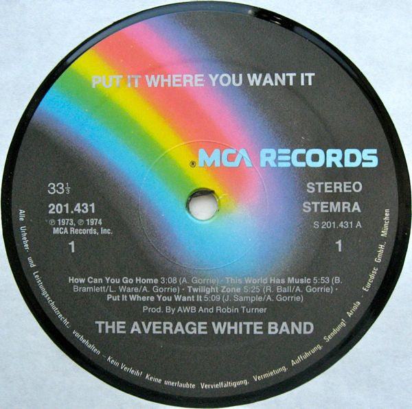 Average White Band : Put It Where You Want It (LP, Album, RE)