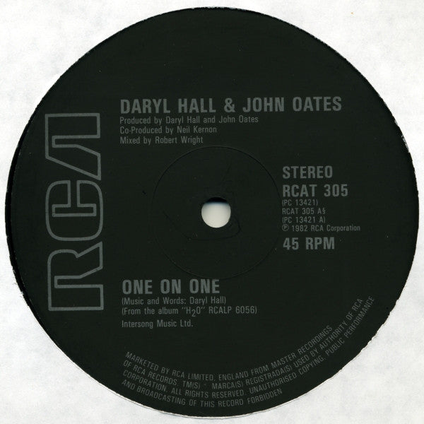 Daryl Hall + John Oates* : One On One (U.S. Remix) (12", Single, Ltd)
