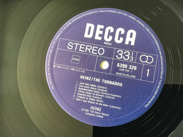 Heinz / The Tornados : Heinz/The Tornados (LP, Comp)