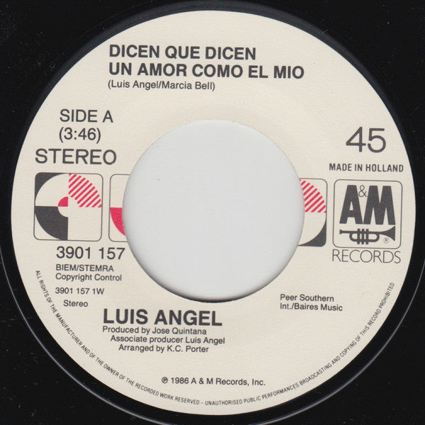 Luis Angel : Un Amor Como El Mio (7", Single)