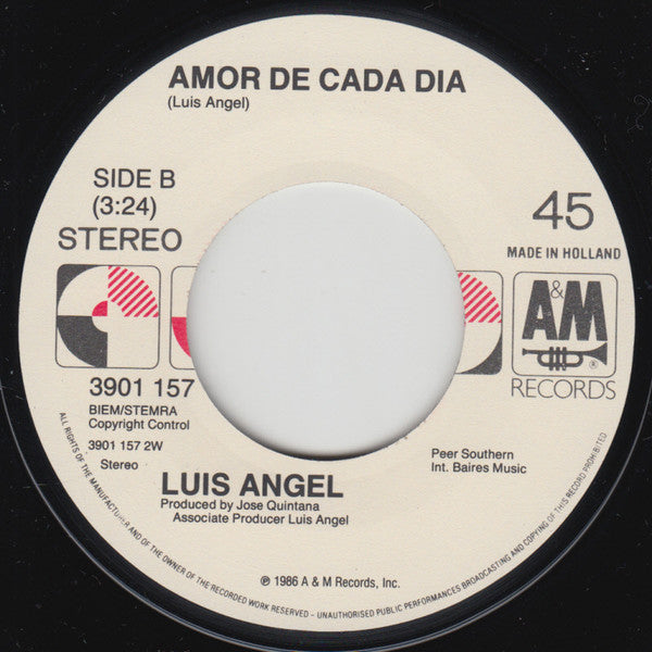 Luis Angel : Un Amor Como El Mio (7", Single)