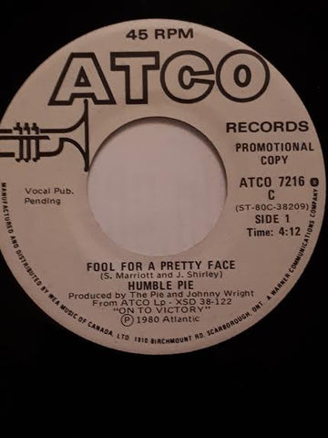 Humble Pie : Fool For A Pretty Face (7", Single, Promo)