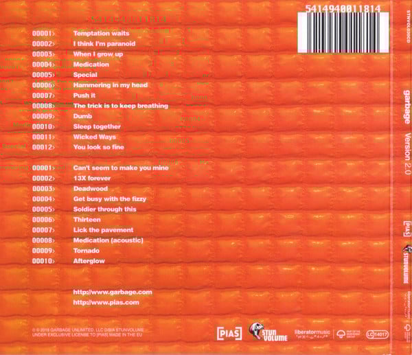 Garbage : Version 2.0 (CD, Album, RE + CD, Comp + Dlx, RM, 20t)