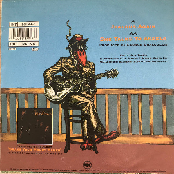The Black Crowes : Jealous Again / She Talks To Angels (7", Single)