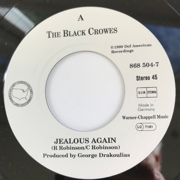 The Black Crowes : Jealous Again / She Talks To Angels (7", Single)