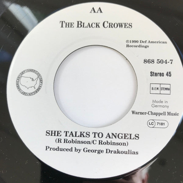 The Black Crowes : Jealous Again / She Talks To Angels (7", Single)