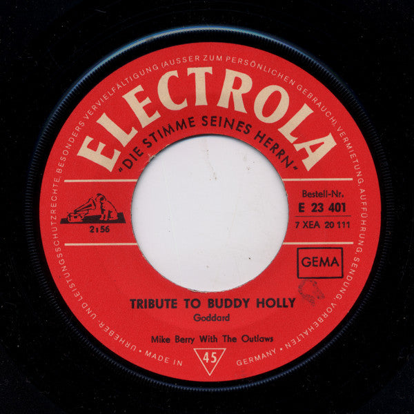 Mike Berry With The Outlaws (3) : Tribute To Buddy Holly (7", Single)