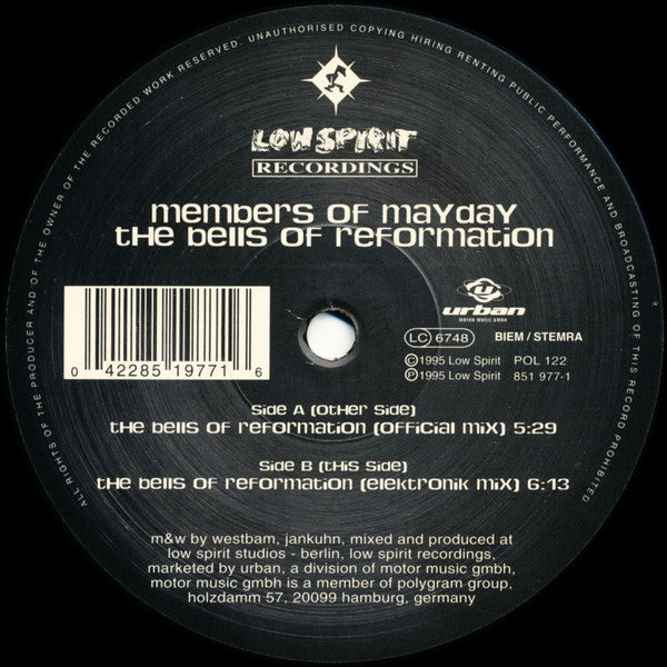 Members Of Mayday : The Bells Of Reformation (12")