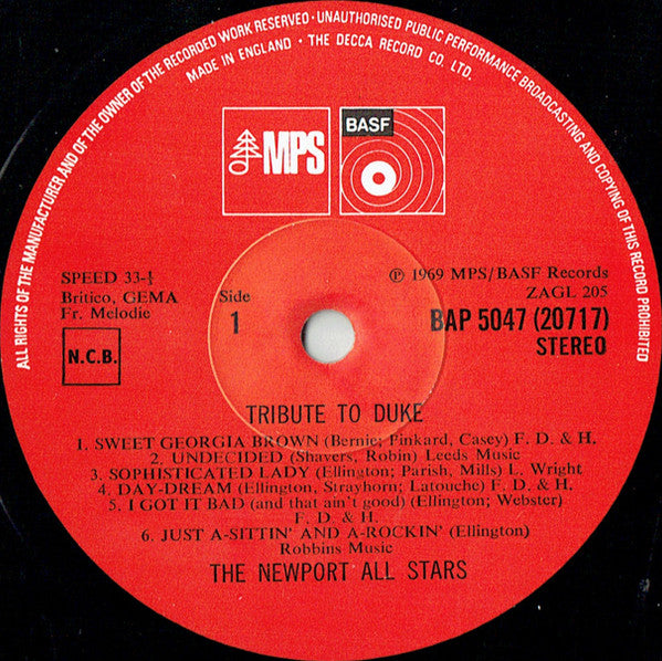 The Newport All Stars : Tribute To Duke (LP, Album)