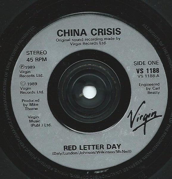 China Crisis : Red Letter Day (7", Single, sil)