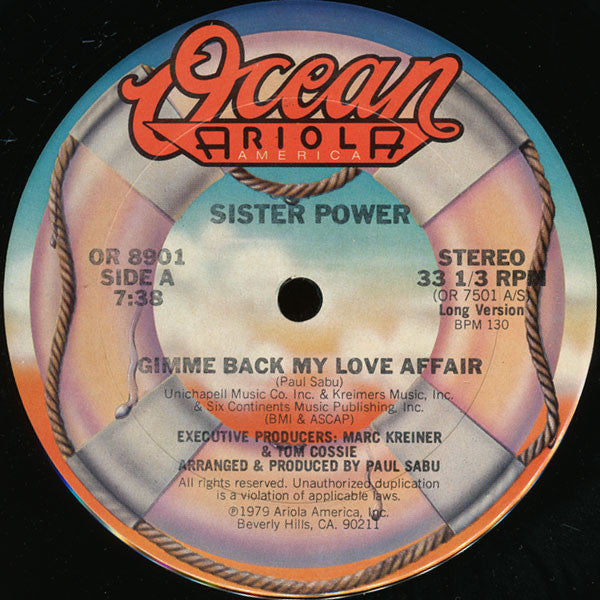 Sister Power : Gimme Back My Love Affair (12")