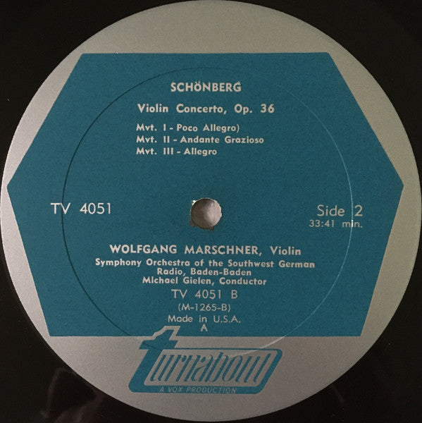 Arnold Schoenberg / Alfred Brendel / Wolfgang Marschner : Piano Concerto, Op. 42 / Violin Concerto, Op. 36 (LP, M/Print, RE, RM)