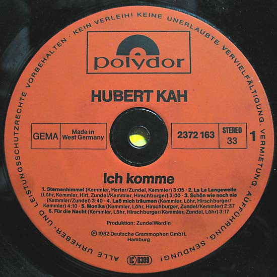 Hubert Kah : Ich Komme (LP, Album)