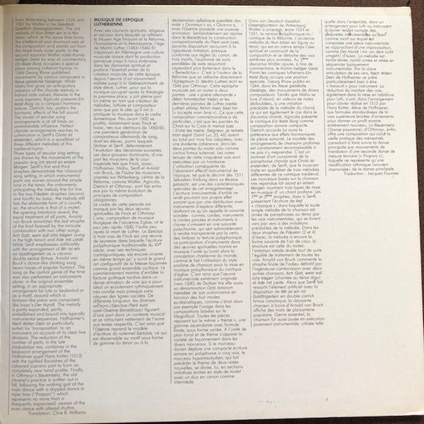 Martin Agricola, Ludwig Senfl, Johann Walter, Heinrich Isaac, Paul Hofhaimer, Arnold Von Bruck : Musik Der Luther-Zeit (LP, Album, Gat)