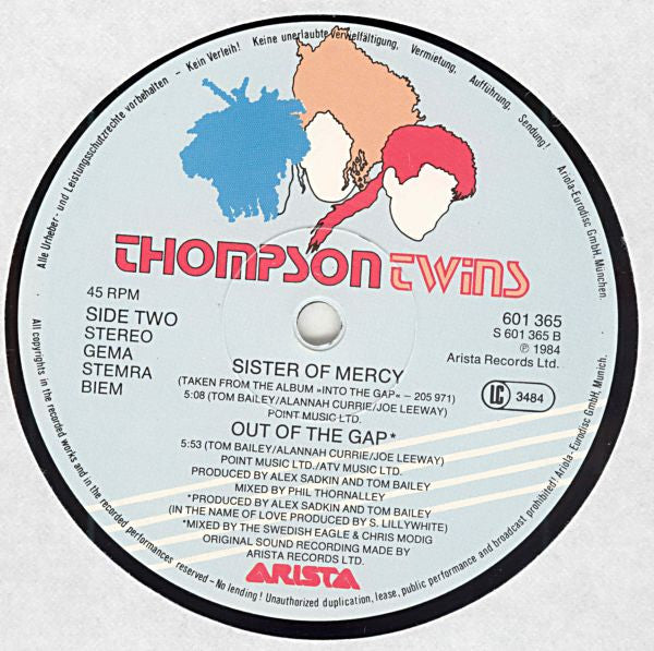 Thompson Twins : The Gap (Extended Version) (12", Maxi)