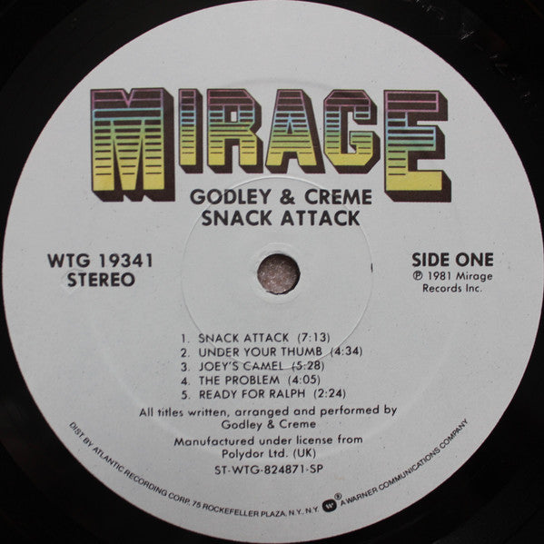 Godley & Creme : Snack Attack (LP, Album, Spe)