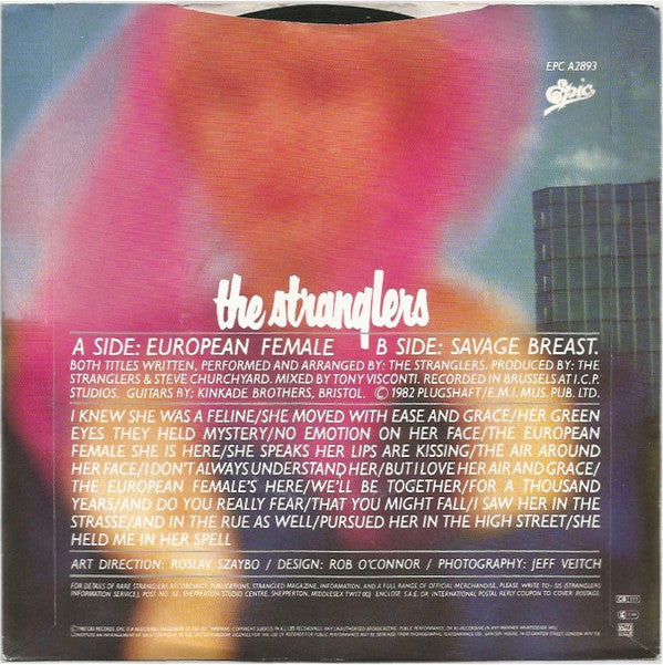 The Stranglers : European Female (7", Single, Inj)