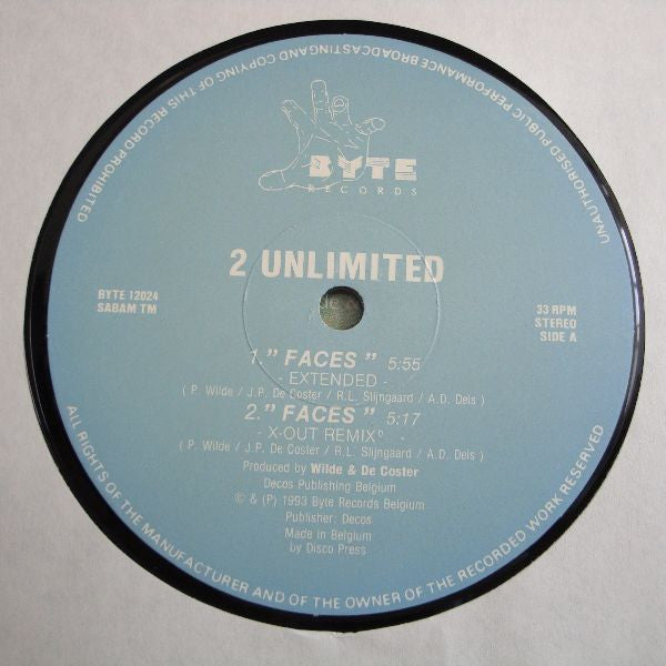 2 Unlimited : Faces (12")