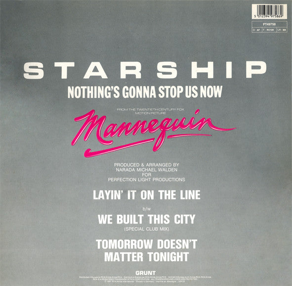 Starship (2) : Nothing's Gonna Stop Us Now (12", Maxi)