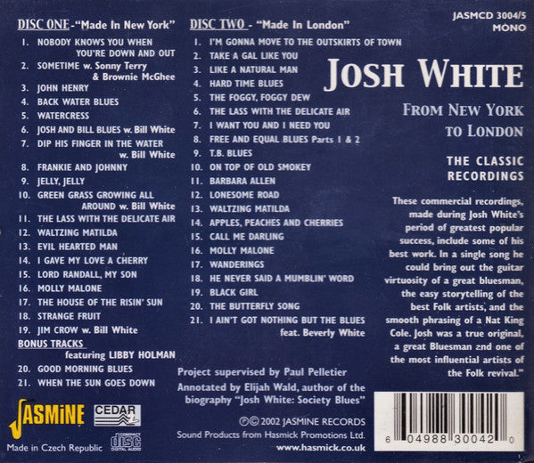 Josh White : From New York To London (The Classic Recordings) (2xCD, Comp, Mono)