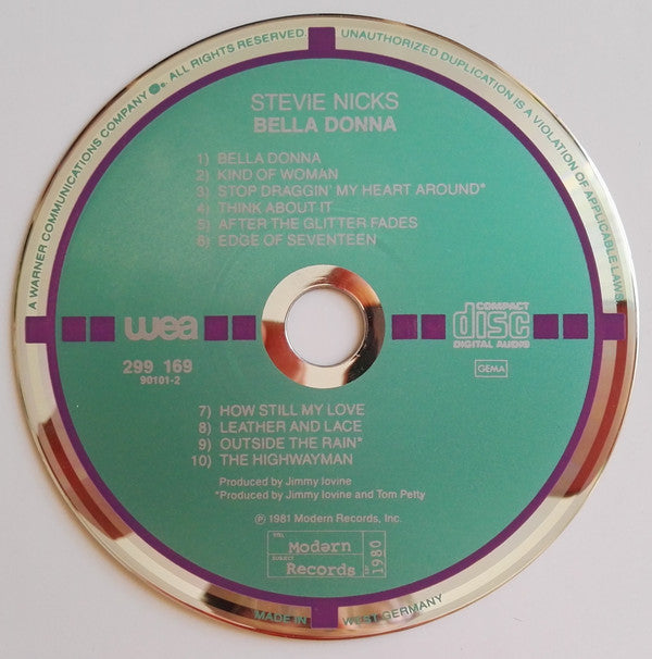 Stevie Nicks : Bella Donna (CD, Album, Tar)