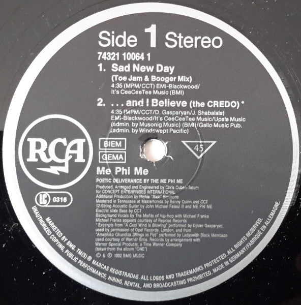 Me Phi Me : Sad New Day (12", Maxi)