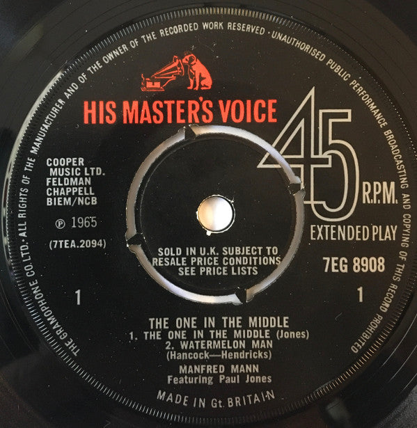 Manfred Mann : The One In The Middle (7", EP, Mono)