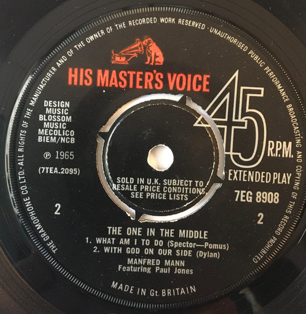 Manfred Mann : The One In The Middle (7", EP, Mono)