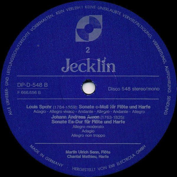 Martin-Ulrich Senn, Chantal Mathieu · Louis Spohr, Johann Andreas Amon : Flöte Und Harfe (LP)