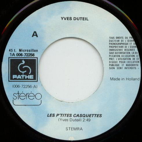 Yves Duteil : Les P'tites Casquettes (7", Single)