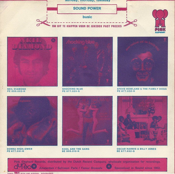 Sound Power : Sunday , Monday , Tuesday (7", Single)