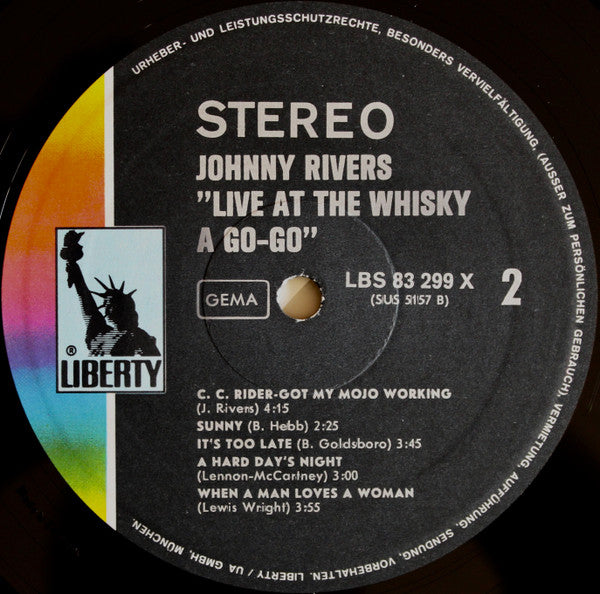 Johnny Rivers : Live At The Whisky A Go-Go (LP, Album)