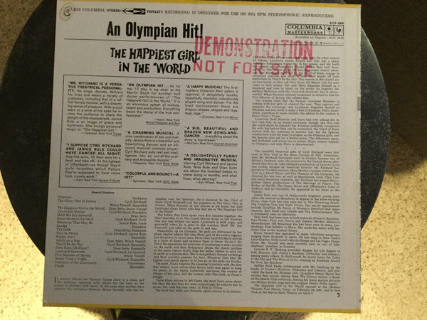 Cyril Ritchard, Janice Rule With Dran Seitz & Bruce Yarnell : The Happiest Girl In The World (LP, Album)