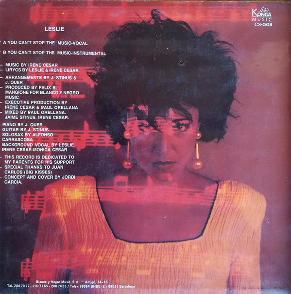 Leslie (2) : You Can't Stop The Music (12", Maxi)